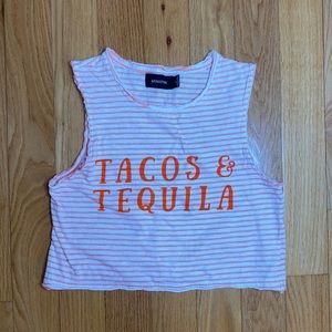Tacos & tequila crop top